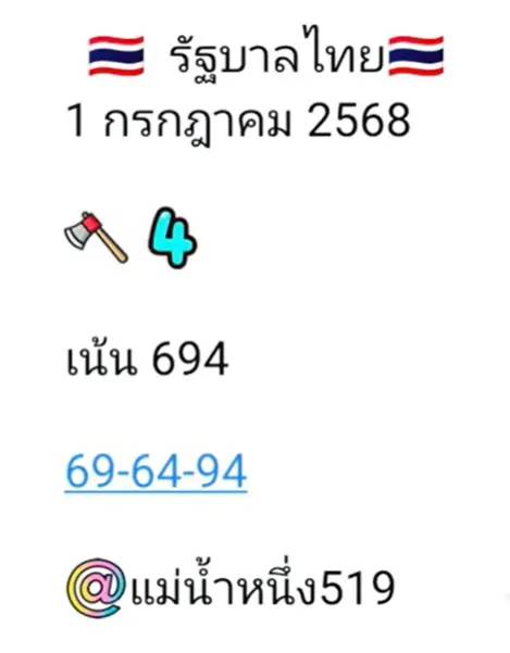 เลขเด็ด แม่น้ำหนึ่ง