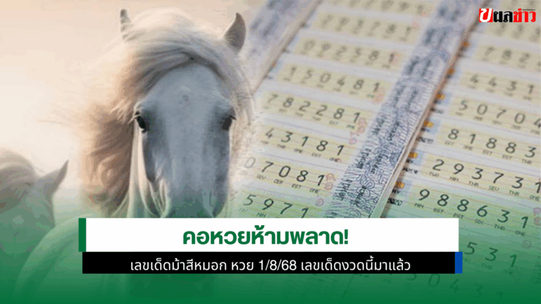 แนวเลขเด็ดม้าสีหมอก หวย 1/8/68 เลขเด็ดงวดนี้มาแล้ว