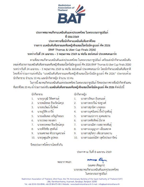 แบดมินตันไทย